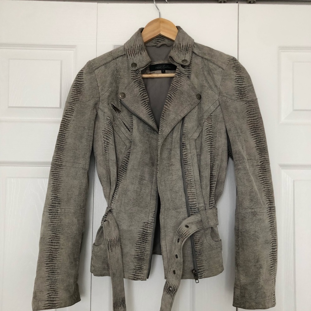 Leather Leopard print jacket